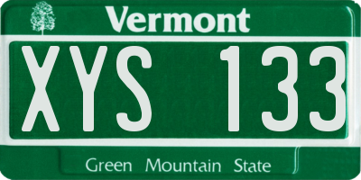 VT license plate XYS133