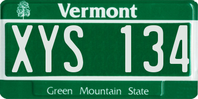 VT license plate XYS134