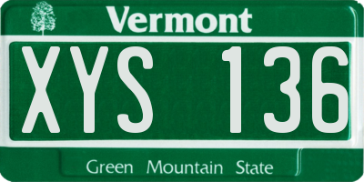 VT license plate XYS136