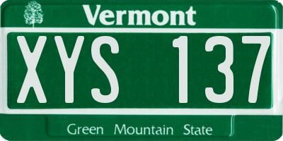 VT license plate XYS137