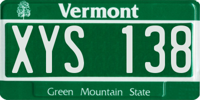 VT license plate XYS138