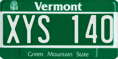 VT license plate XYS140