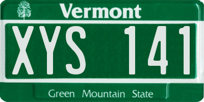 VT license plate XYS141
