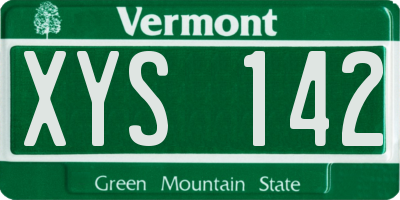VT license plate XYS142