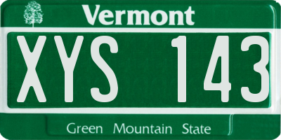 VT license plate XYS143