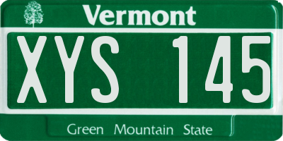 VT license plate XYS145