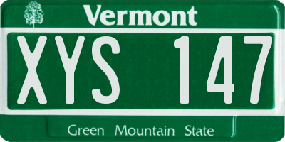 VT license plate XYS147