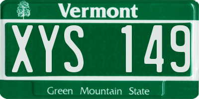 VT license plate XYS149