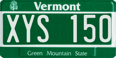 VT license plate XYS150