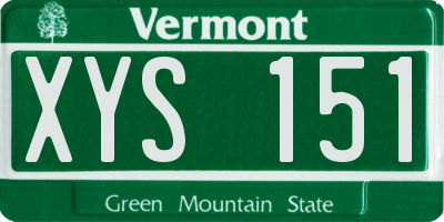 VT license plate XYS151