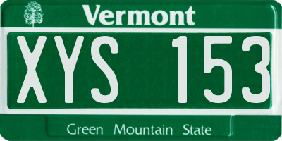 VT license plate XYS153