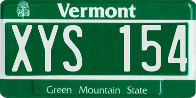 VT license plate XYS154