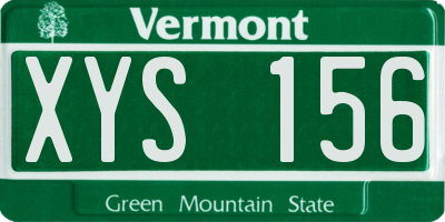 VT license plate XYS156