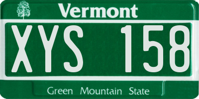 VT license plate XYS158