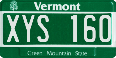 VT license plate XYS160