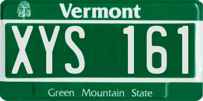 VT license plate XYS161