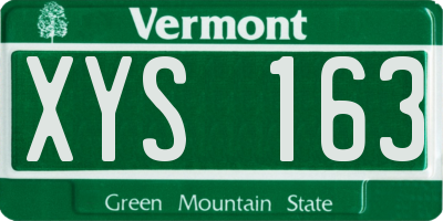 VT license plate XYS163