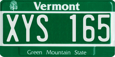 VT license plate XYS165