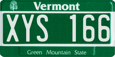 VT license plate XYS166