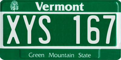 VT license plate XYS167