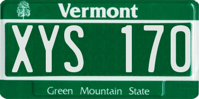 VT license plate XYS170