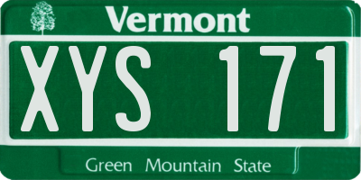 VT license plate XYS171