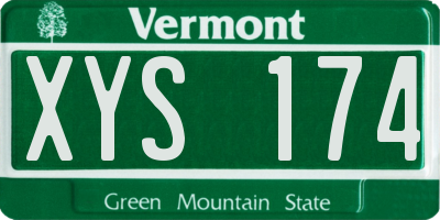 VT license plate XYS174