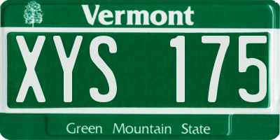 VT license plate XYS175