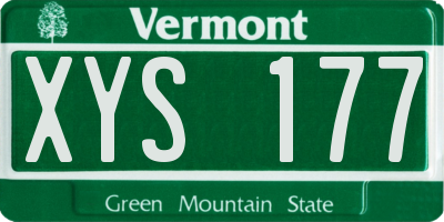 VT license plate XYS177