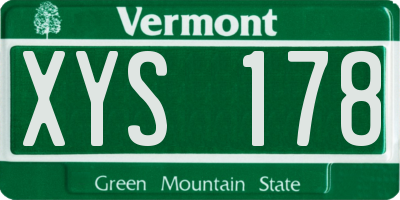 VT license plate XYS178