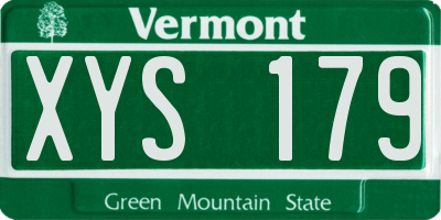 VT license plate XYS179