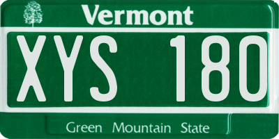 VT license plate XYS180