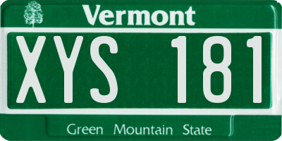 VT license plate XYS181
