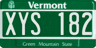 VT license plate XYS182