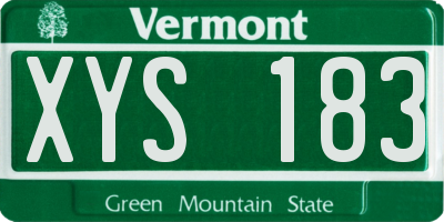 VT license plate XYS183