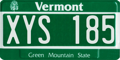 VT license plate XYS185