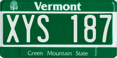 VT license plate XYS187