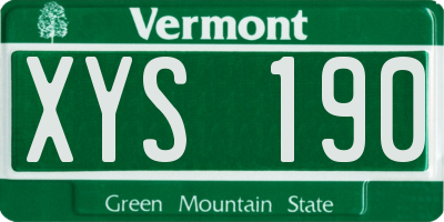 VT license plate XYS190