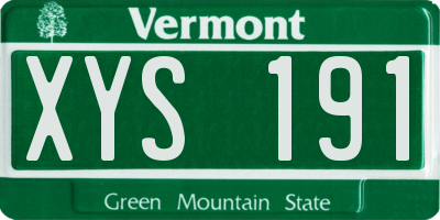 VT license plate XYS191