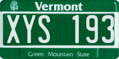 VT license plate XYS193