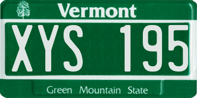 VT license plate XYS195