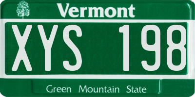 VT license plate XYS198
