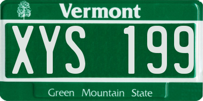 VT license plate XYS199
