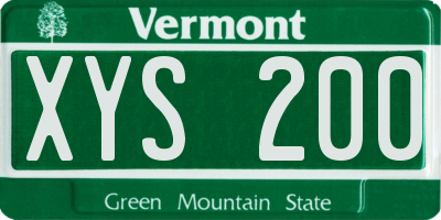 VT license plate XYS200