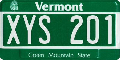 VT license plate XYS201