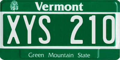 VT license plate XYS210
