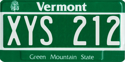 VT license plate XYS212