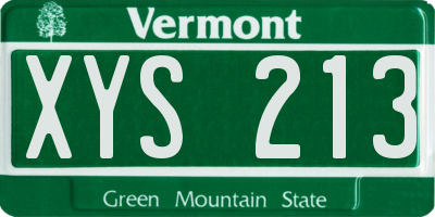 VT license plate XYS213