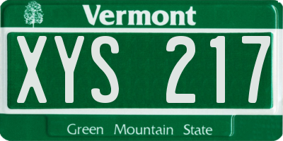 VT license plate XYS217