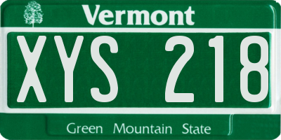 VT license plate XYS218